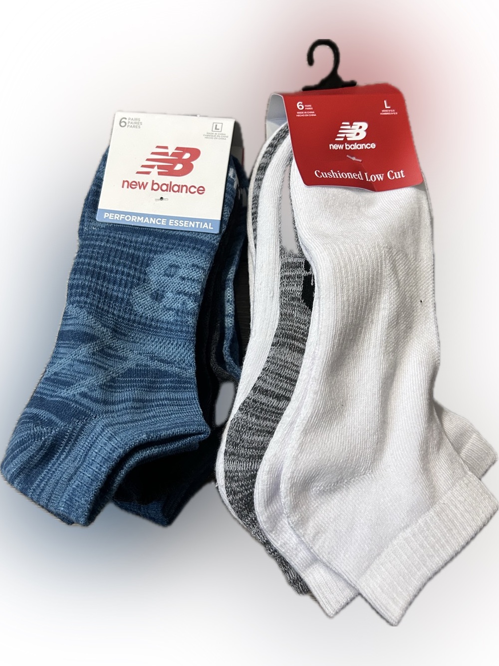 New Balance Men’s Low Cut Socks Pack - White, Gray & Blue